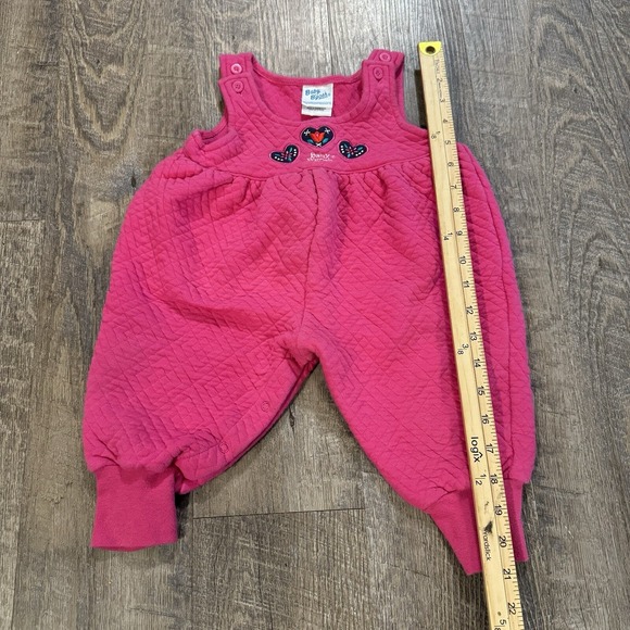 Vintage OshKosh Overalls Size 12 Months Pink Quilted Bubble Romper Jumper - Picture 8 of 9